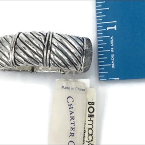 Charter Club Silver Tone Stretch Bracelet NEW - Picture 6 of 6